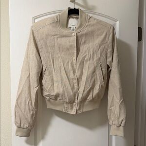 H&M Women's Beige Bomber Jacket